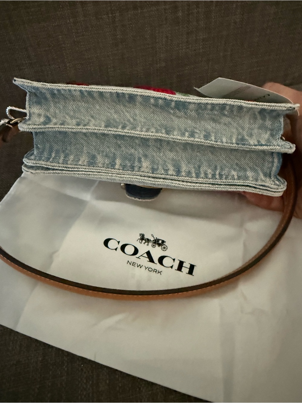 Coach Denim Cherry Tabby 20 with Gold 'C' Hardware - Picture 5 of 9